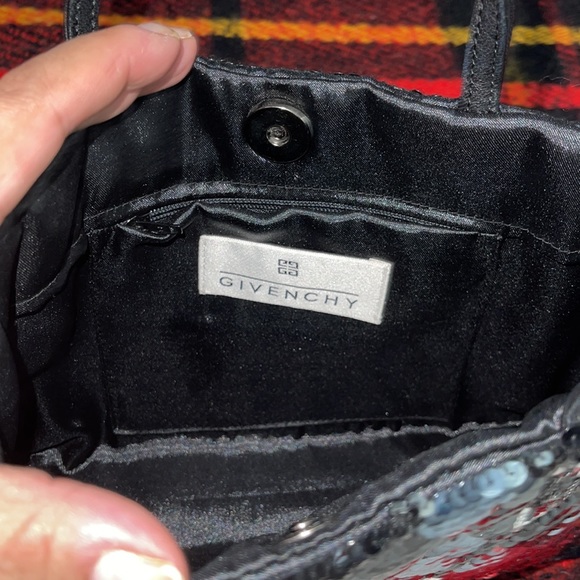 🍎 SOLD 🍎Givenchy Mini tote bag excellent condition silver n black sequins. - Picture 2 of 11